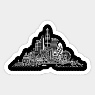 London Skyline - White Sticker